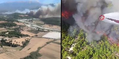 Muğla’da başlayıp Antalya’ya sıçrayan yangına müdahale sürüyor