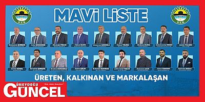 Organize Sanayi Bölgesi Başkanlığı MAVİ LİSTE' ye Emanet..