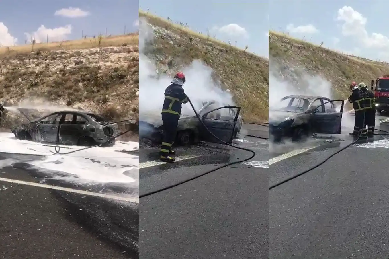 Şanlıurfa'da yanan otomobil kullanılamaz hale geldi    