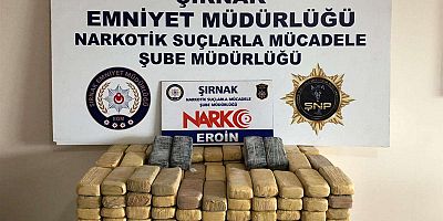 Şırnak'ta 52,6 kilogram uyuşturucu ele geçirildi