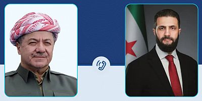Suriye Cumhurbaşkanı Şara ile KDP Başkanı Barzani görüştü 