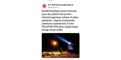 Suriye sınırından Mardin'e girmeye çalışan 6 kişi yakalandı