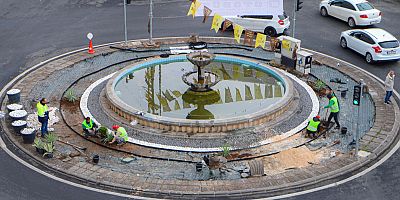 Tarihi Şeyh Sait Meydanı’nda süs havuzu yeniden hayat buluyor