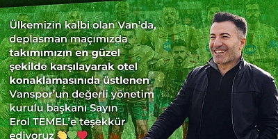 VANSPOR Başkanına Teşekkürler