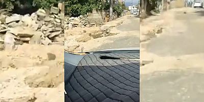 Yağış sonrası bozulan yol için yetkililere çağrı