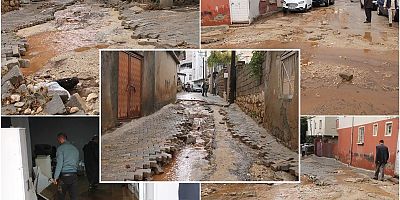 Yeni döşenen parkeler ilk yağmurda söküldü, ev ve iş yerlerini su bastı
